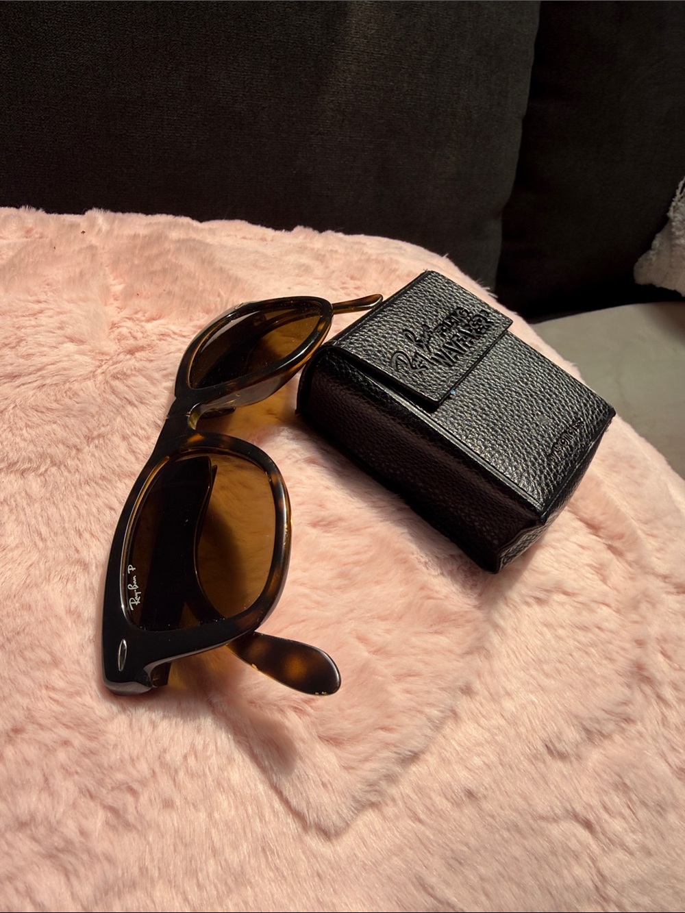 Ray-Ban Men’s Tortoiseshell Sunglasses with Brown Lenses and Black Case